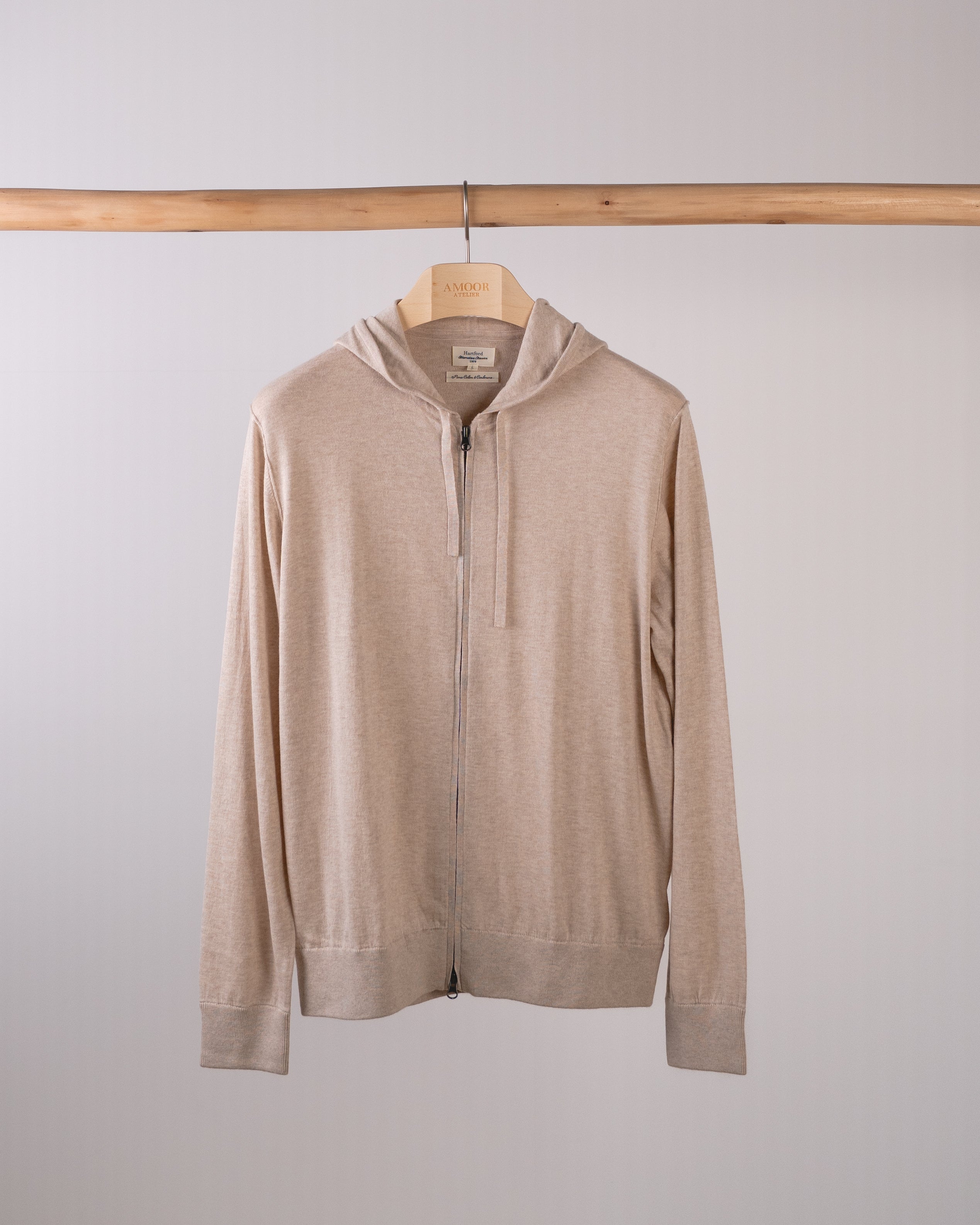Hoody Zip Up Cashmere Mix