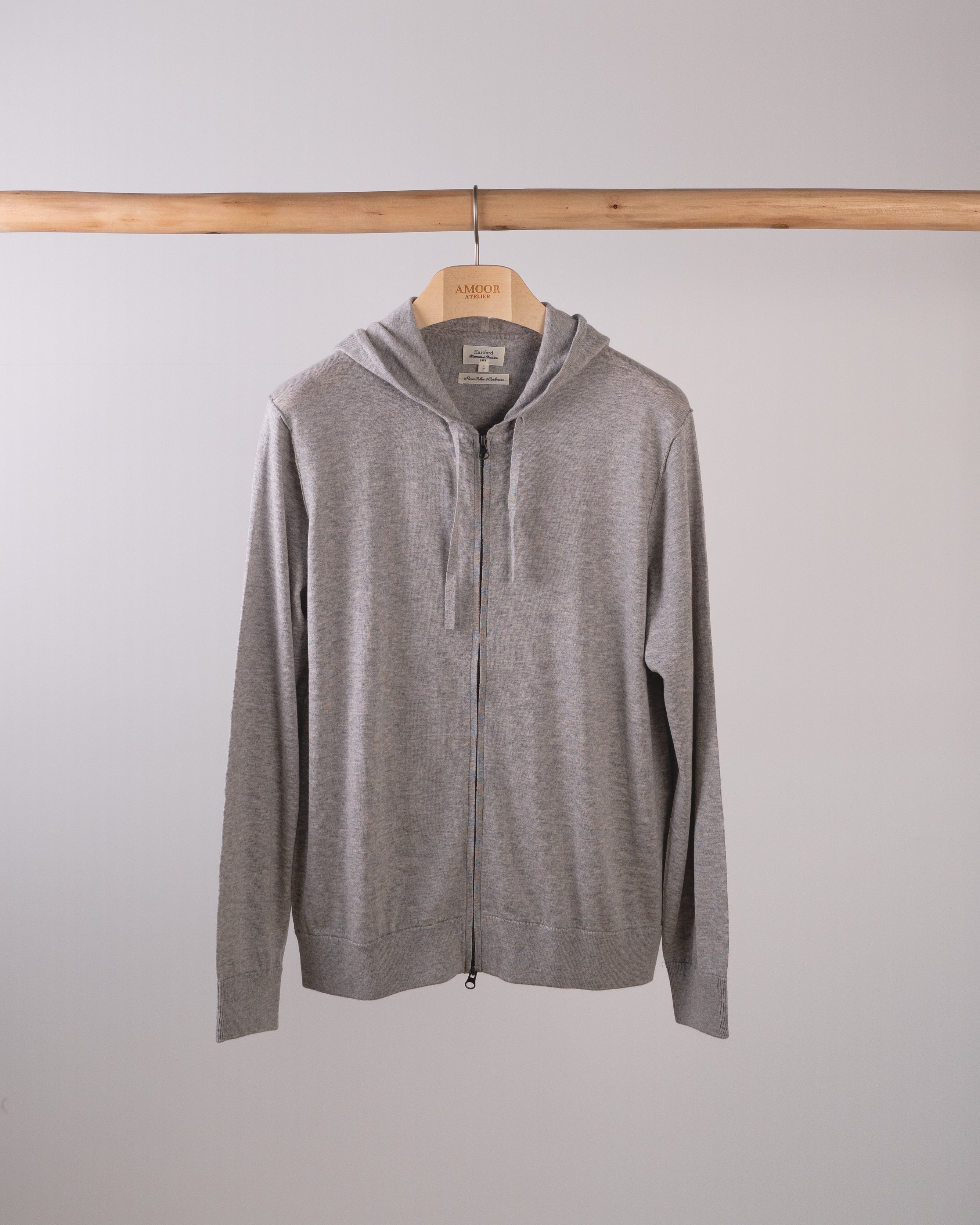Hoody Zip Up Cashmere Mix