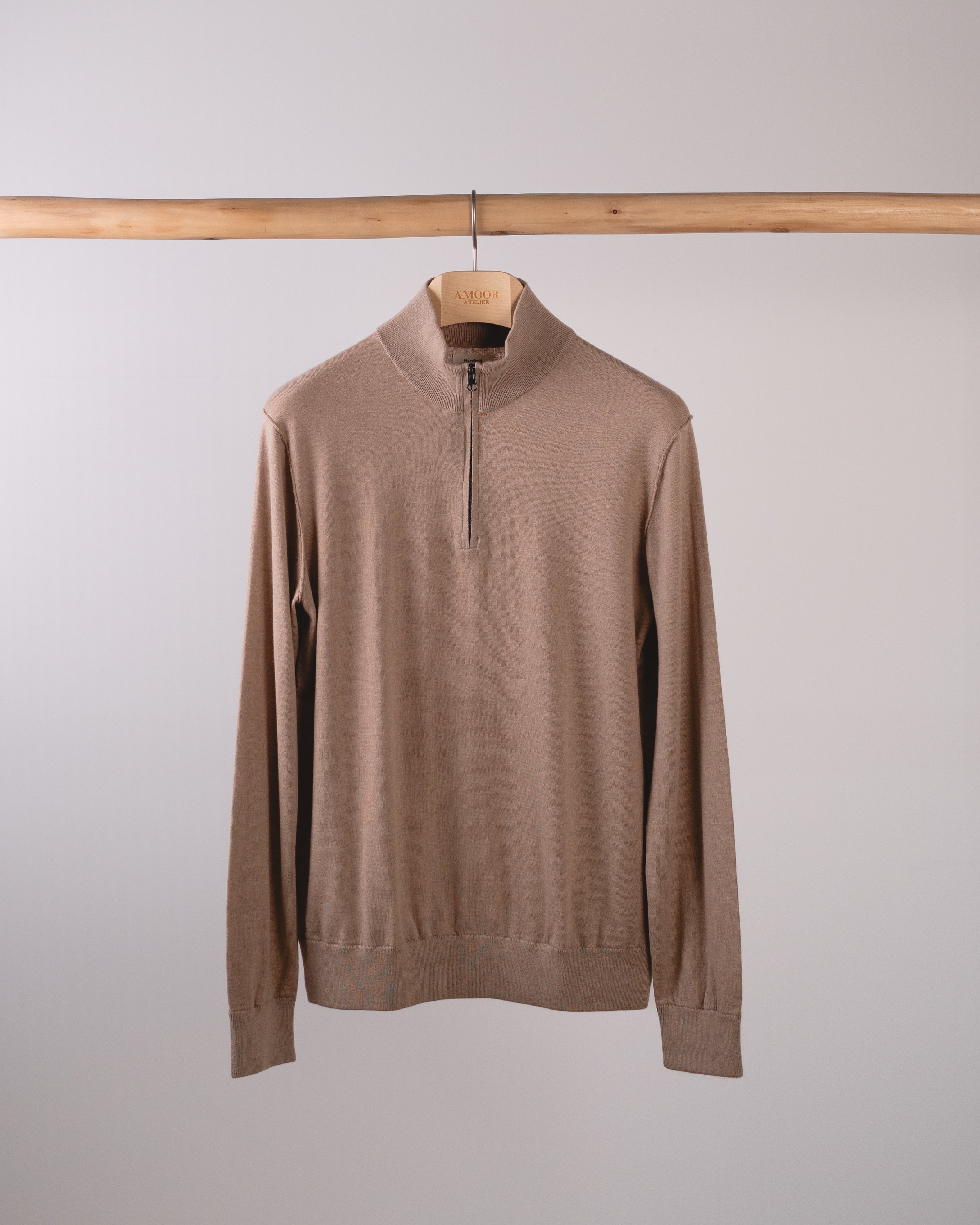 Trucker Half Zip Cashmere Mix Jumper