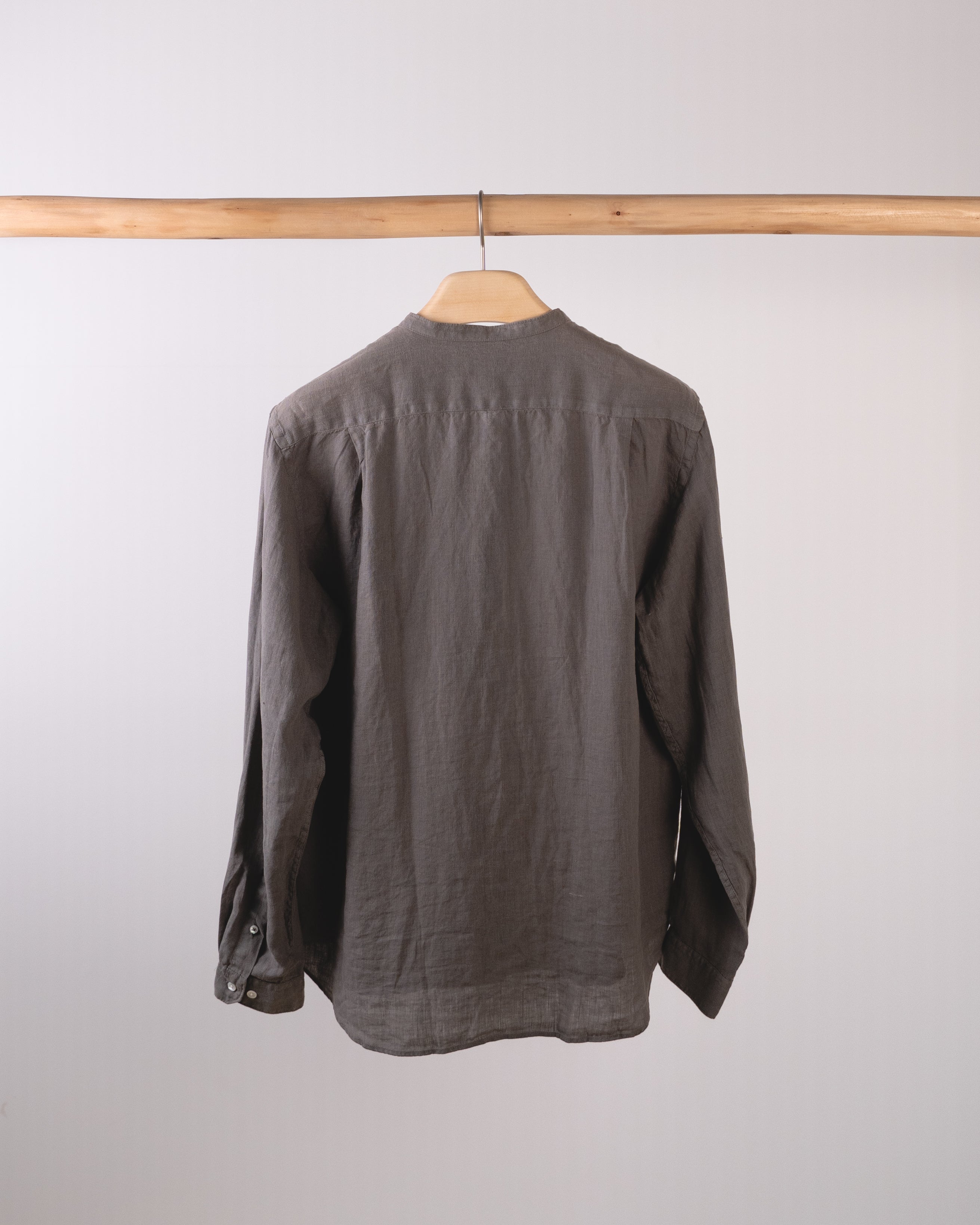 Premium Pat Grandad-Collar Linen shirt
