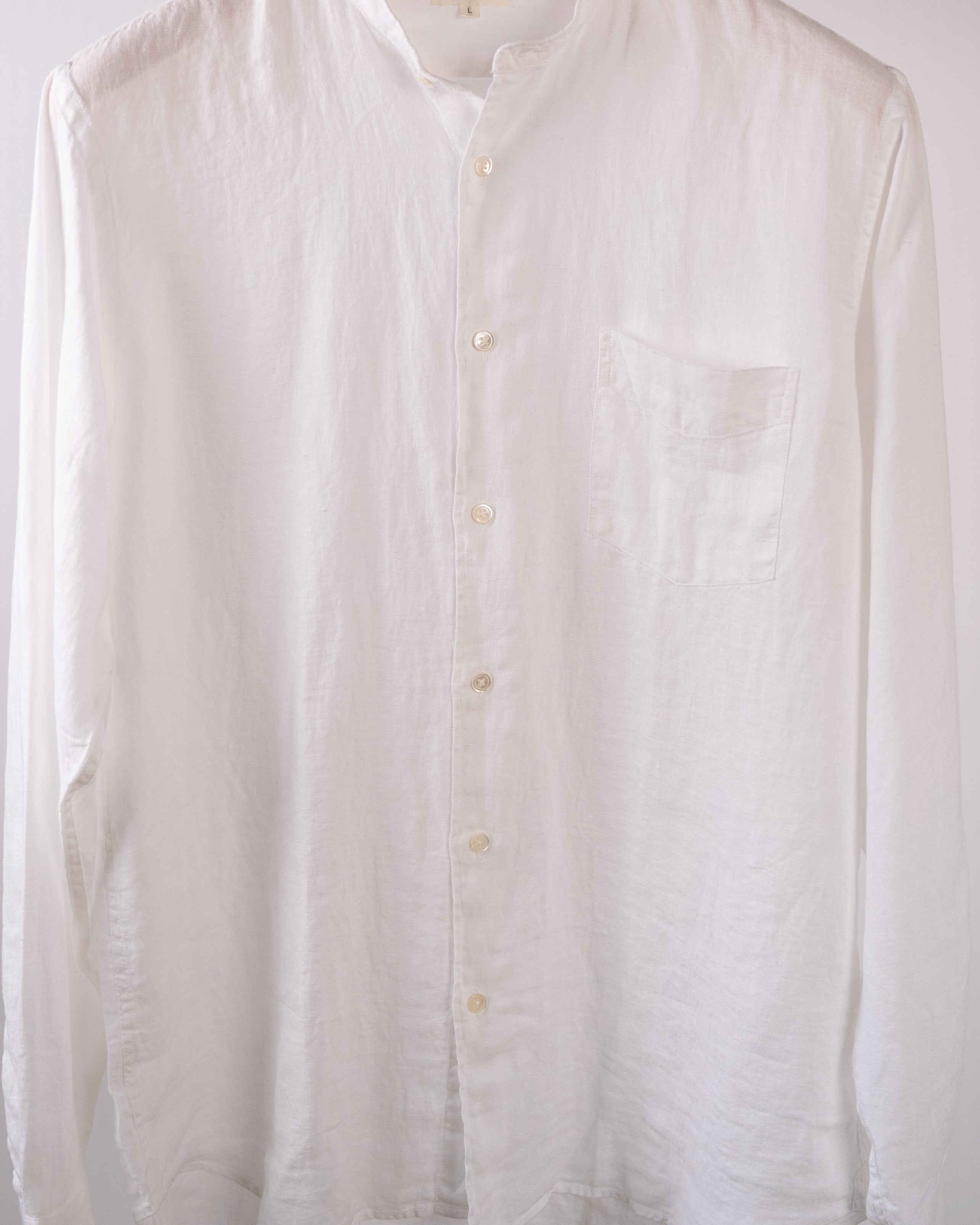 Premium Pat Grandad-Collar Linen shirt