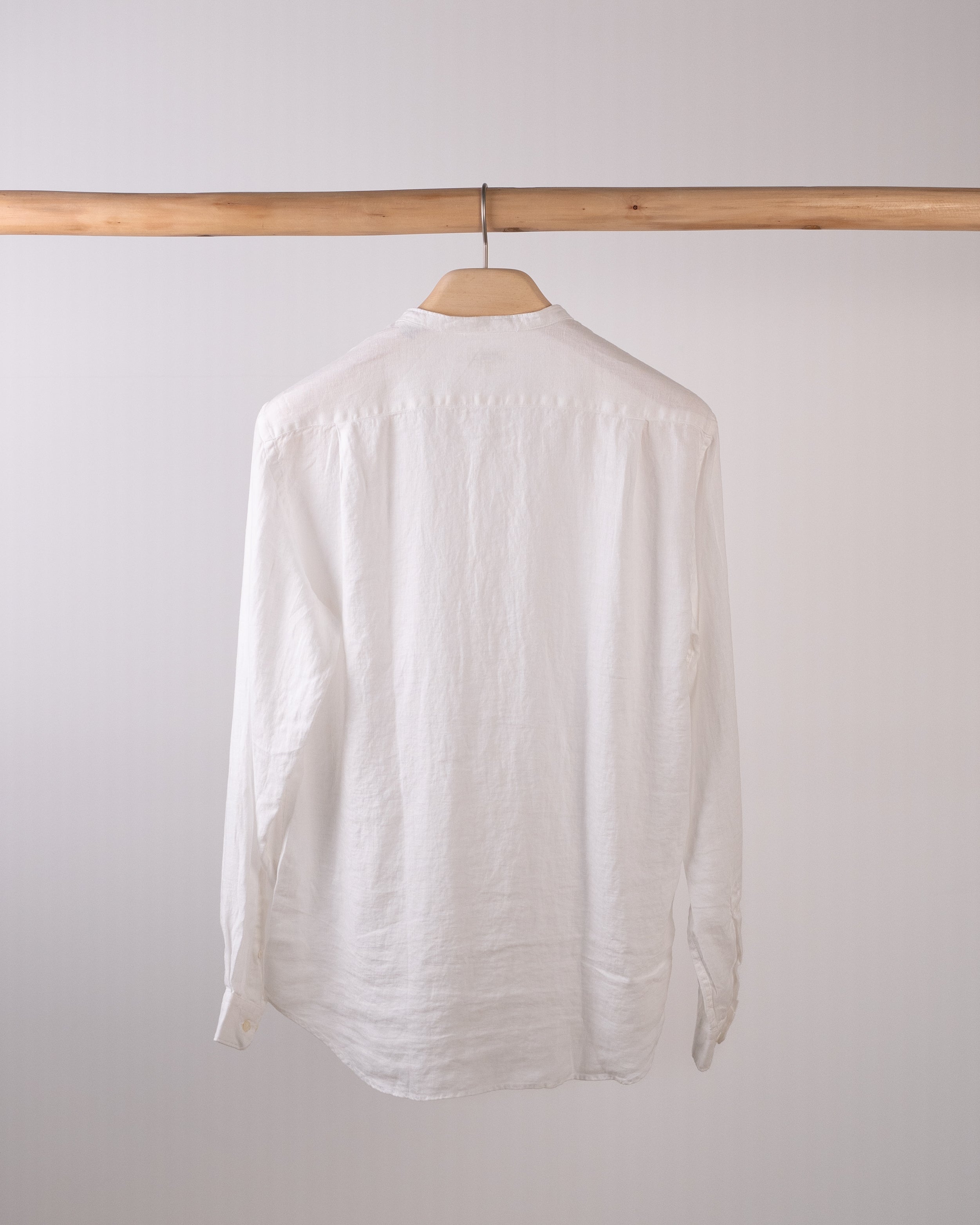 Premium Pat Grandad-Collar Linen shirt
