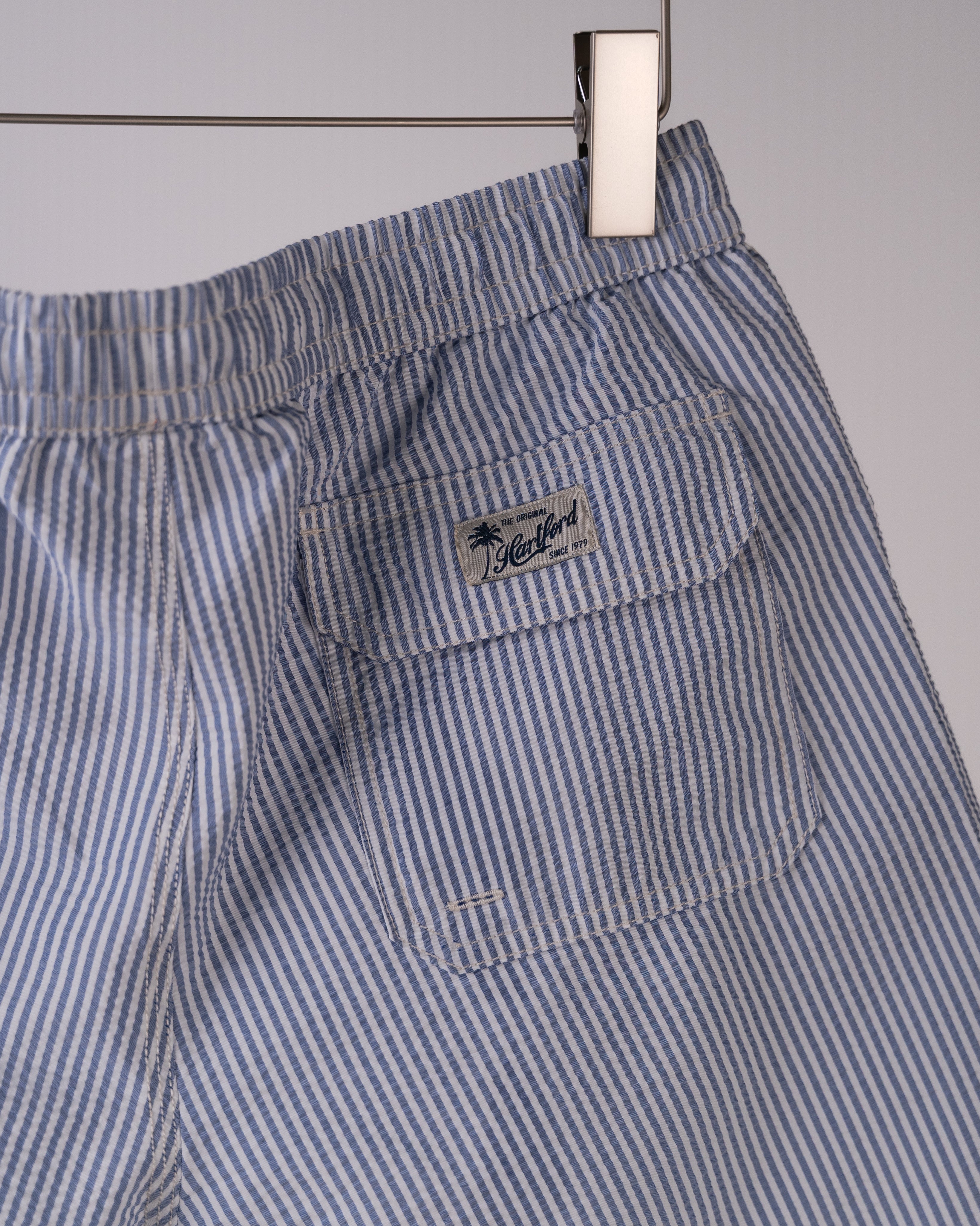 Swim Seersucker Striped Trunks