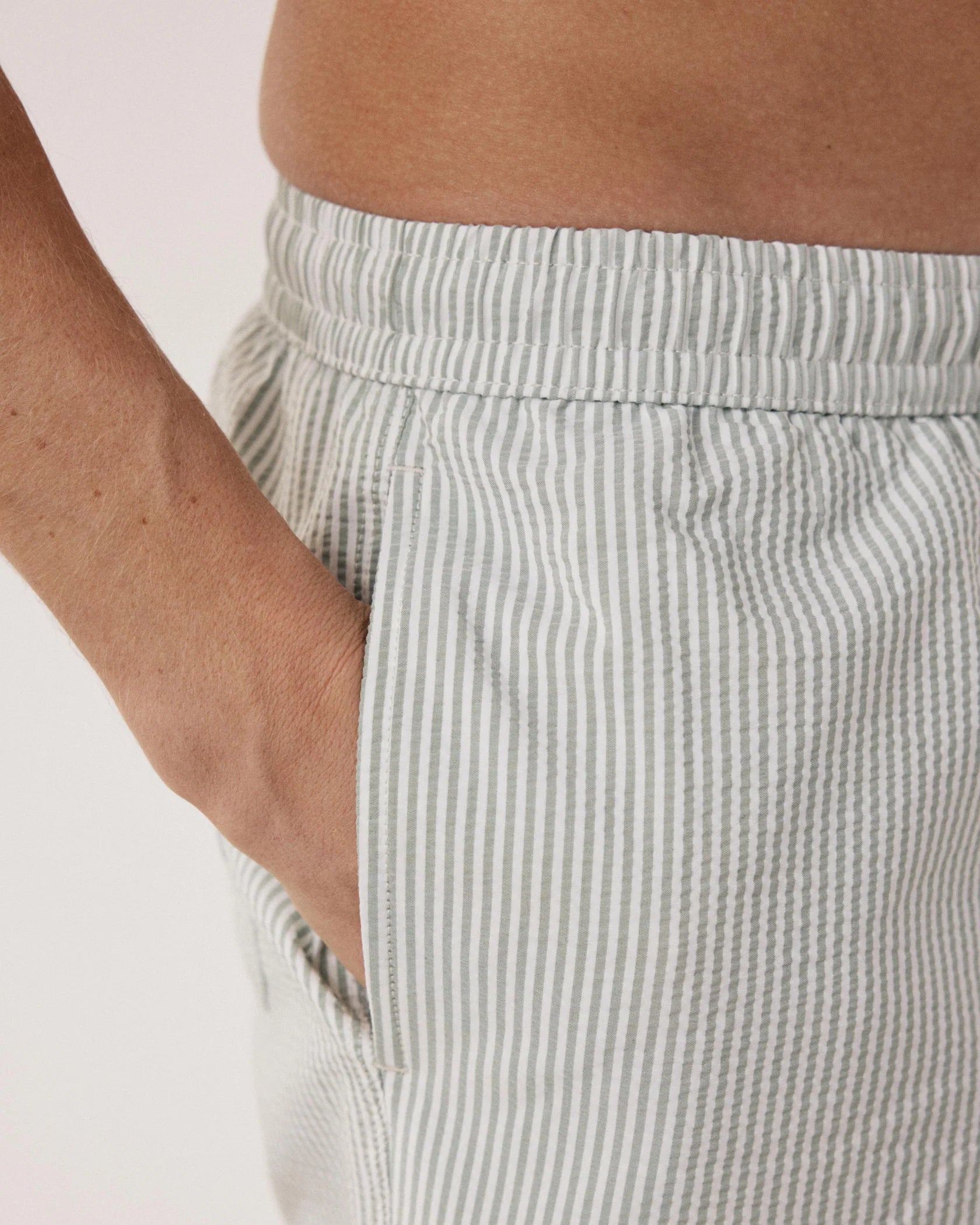 Swim Seersucker Striped Trunks