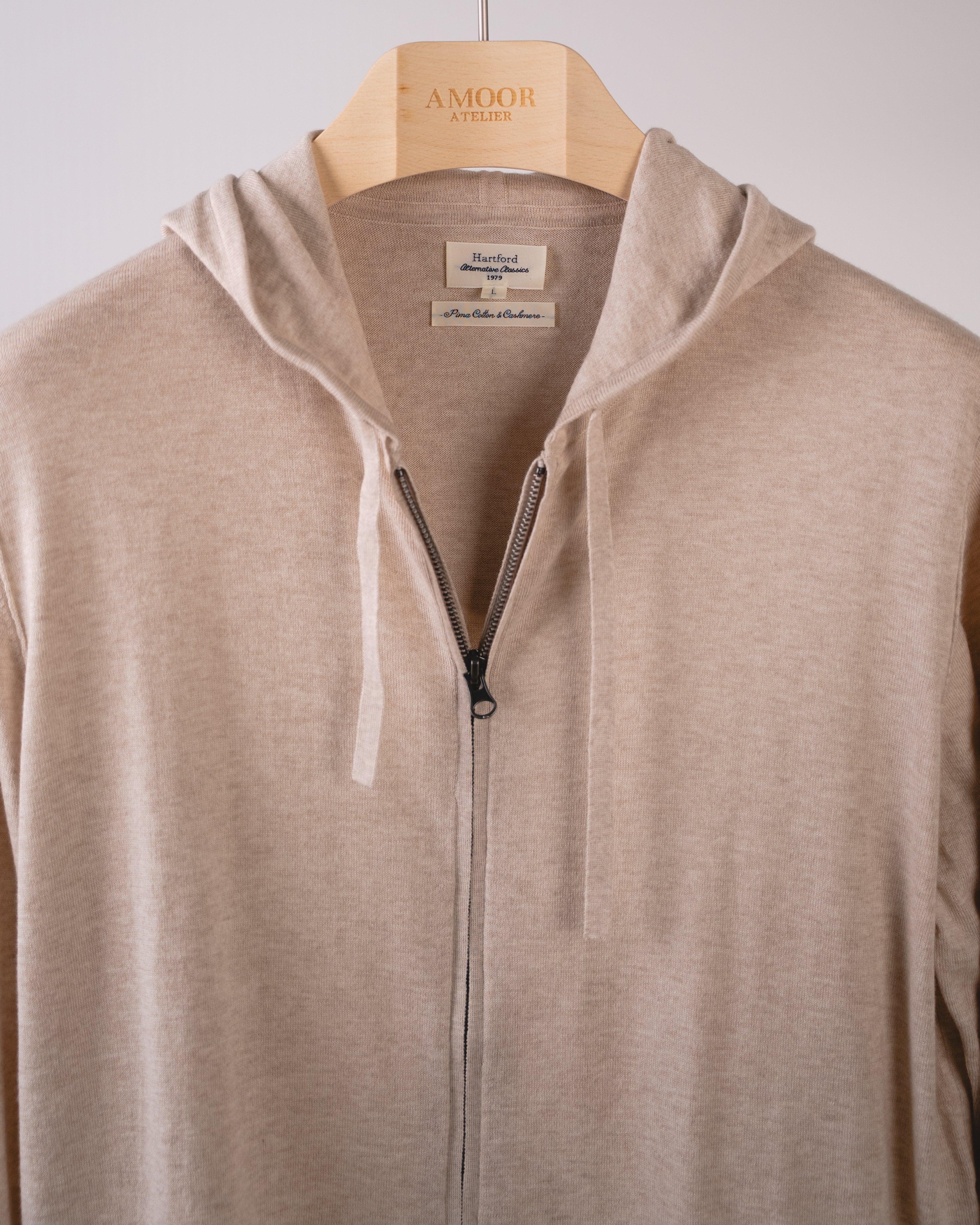 Hoody Zip Up Cashmere Mix