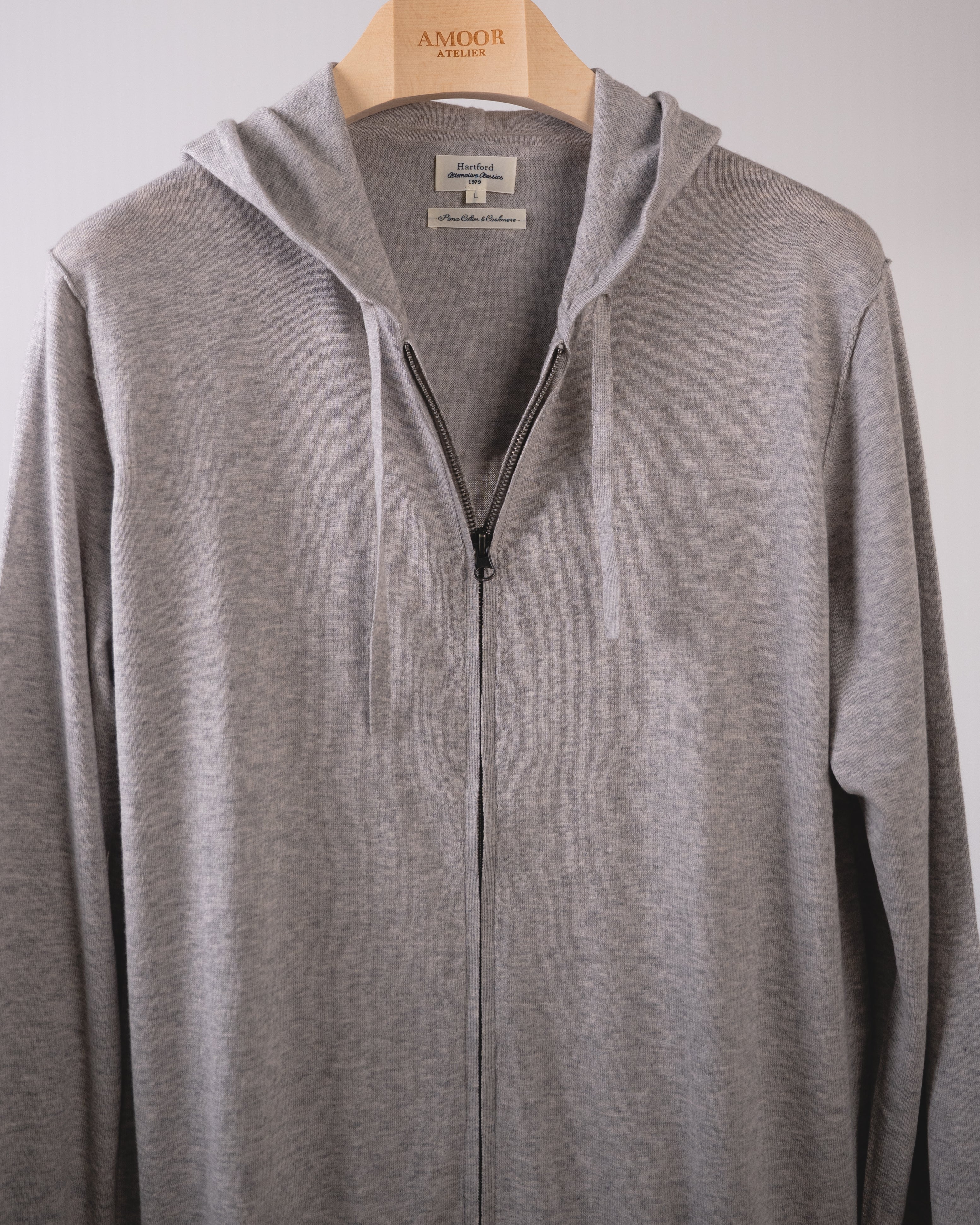 Hoody Zip Up Cashmere Mix