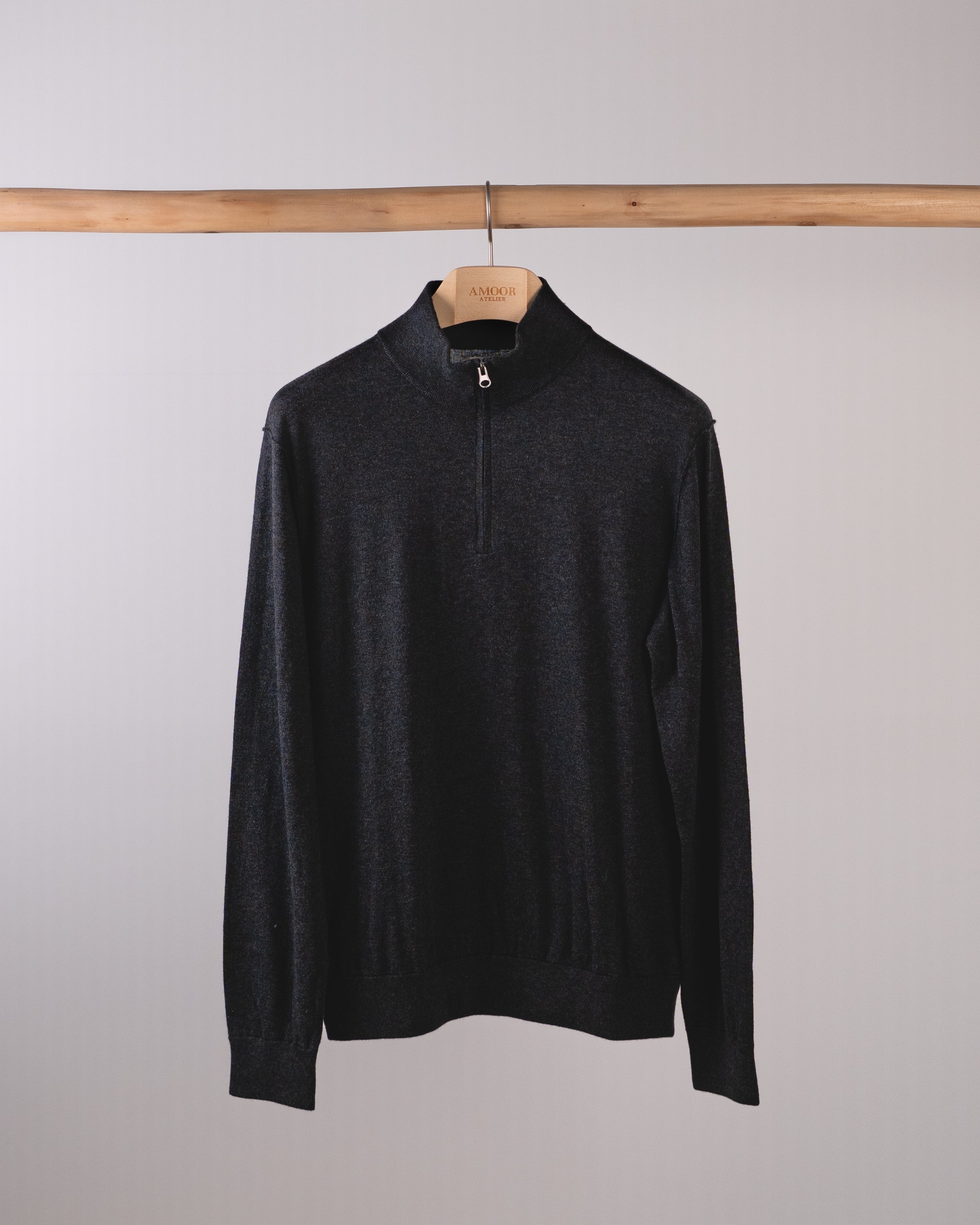 Trucker Half Zip Cashmere Mix Jumper