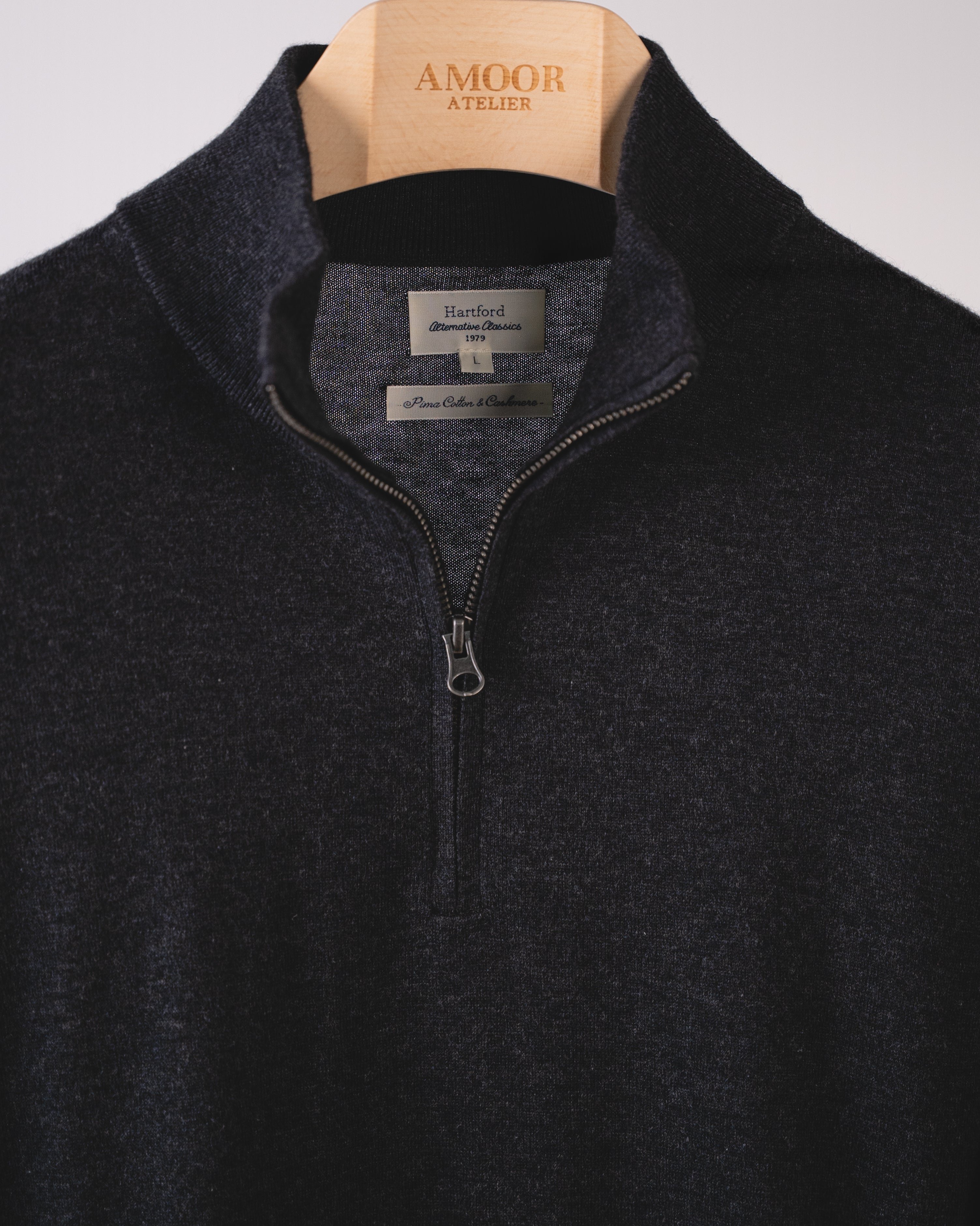 Trucker Half Zip Cashmere Mix Jumper