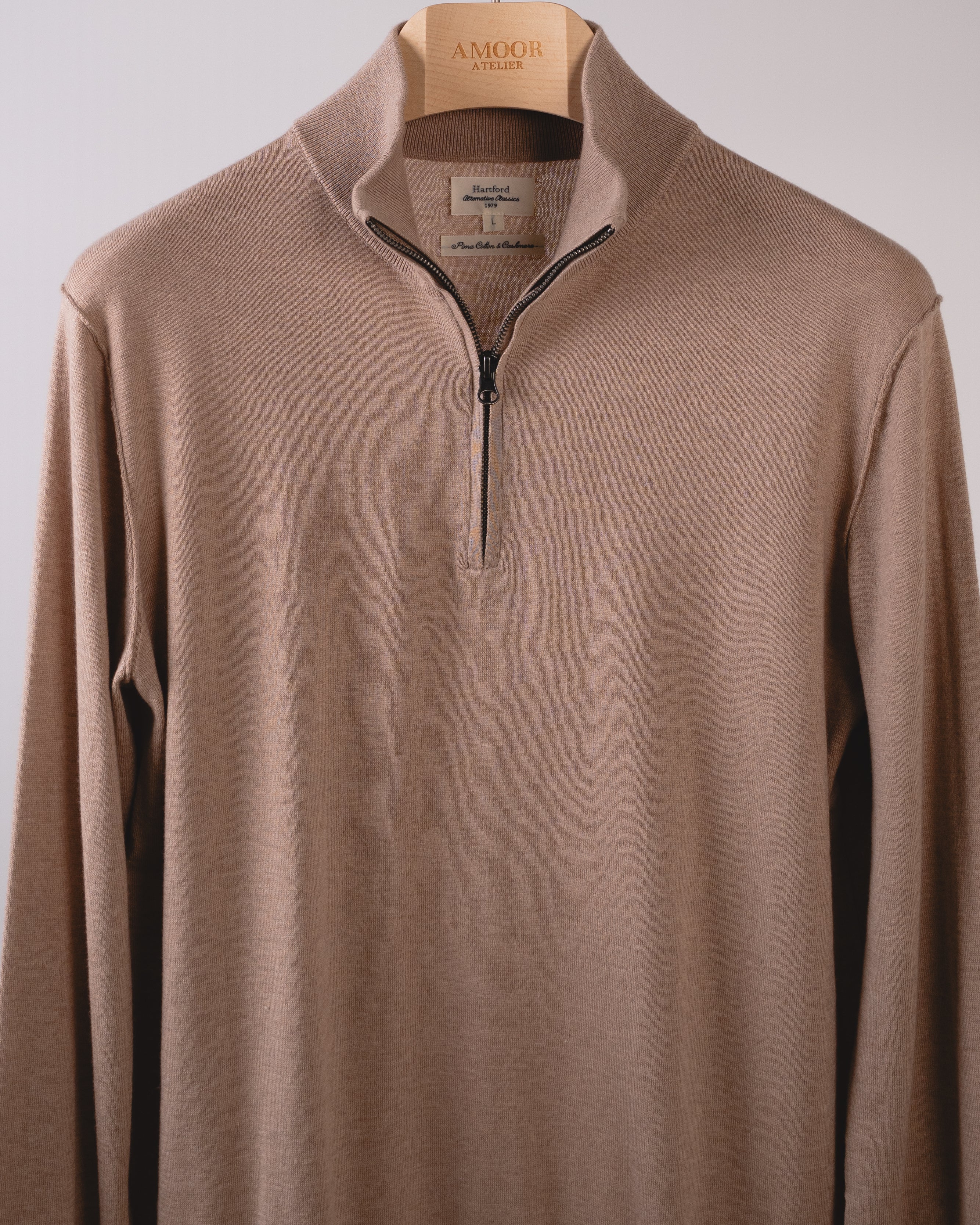 Trucker Half Zip Cashmere Mix Jumper