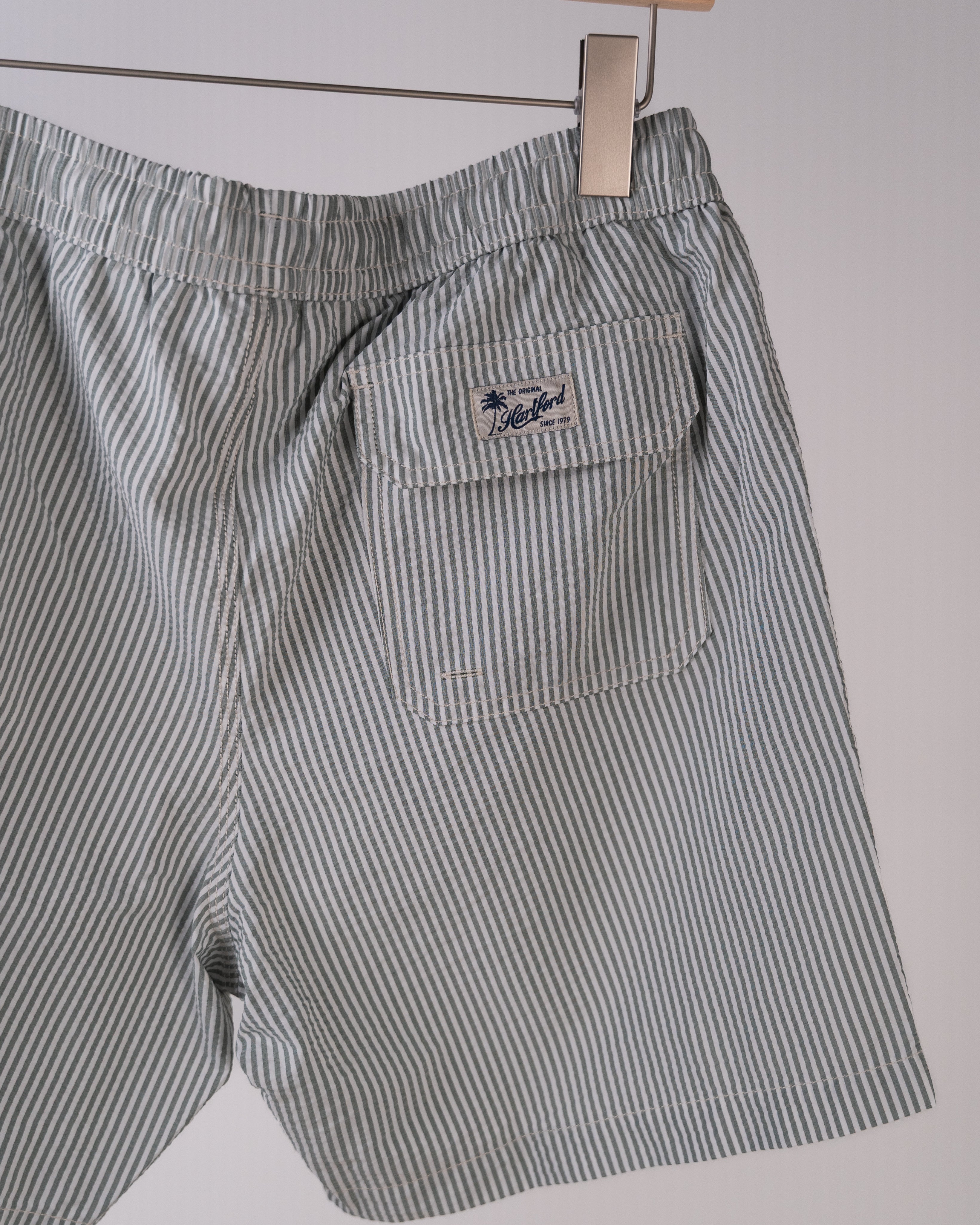 Swim Seersucker Striped Trunks