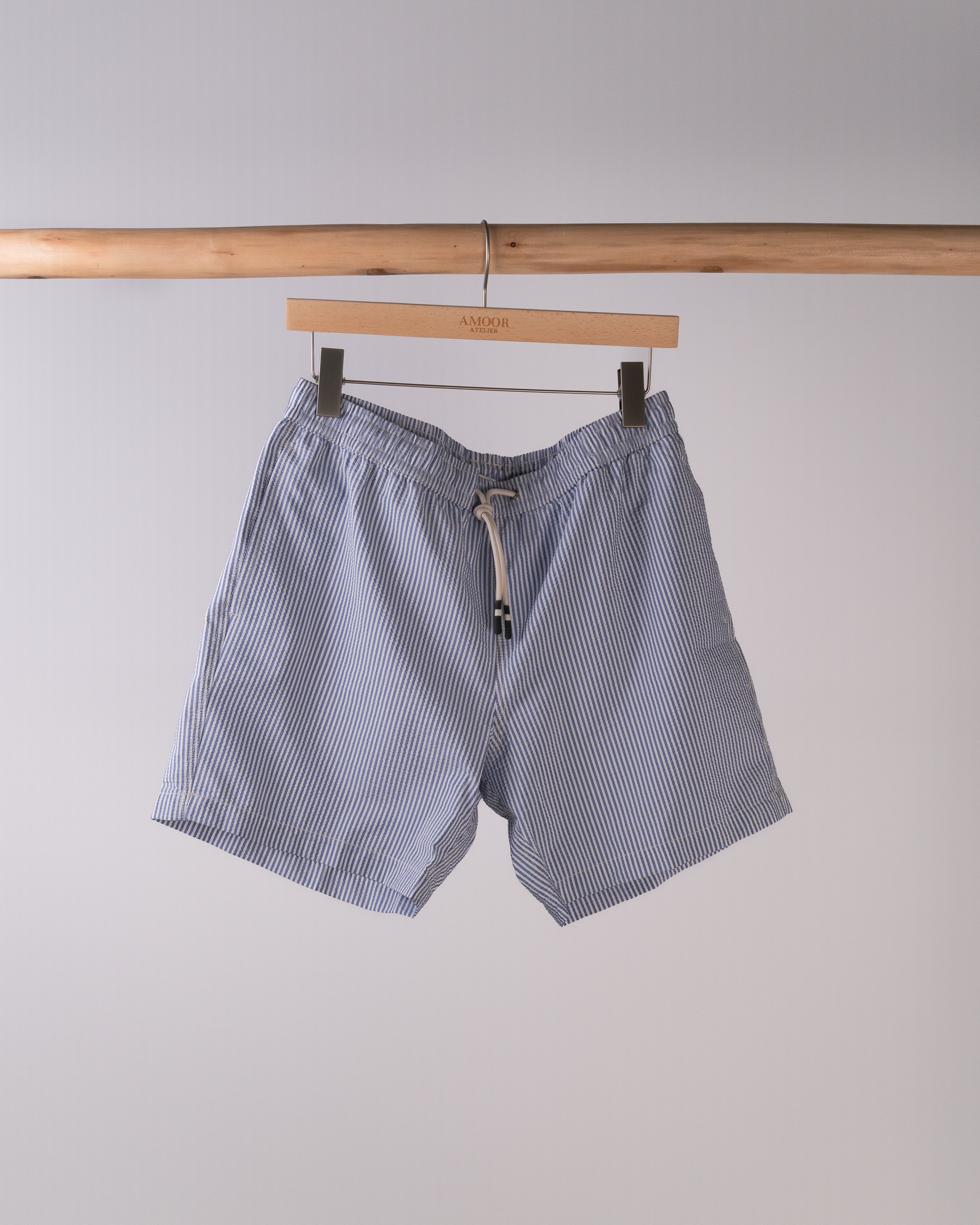Swim Seersucker Striped Trunks