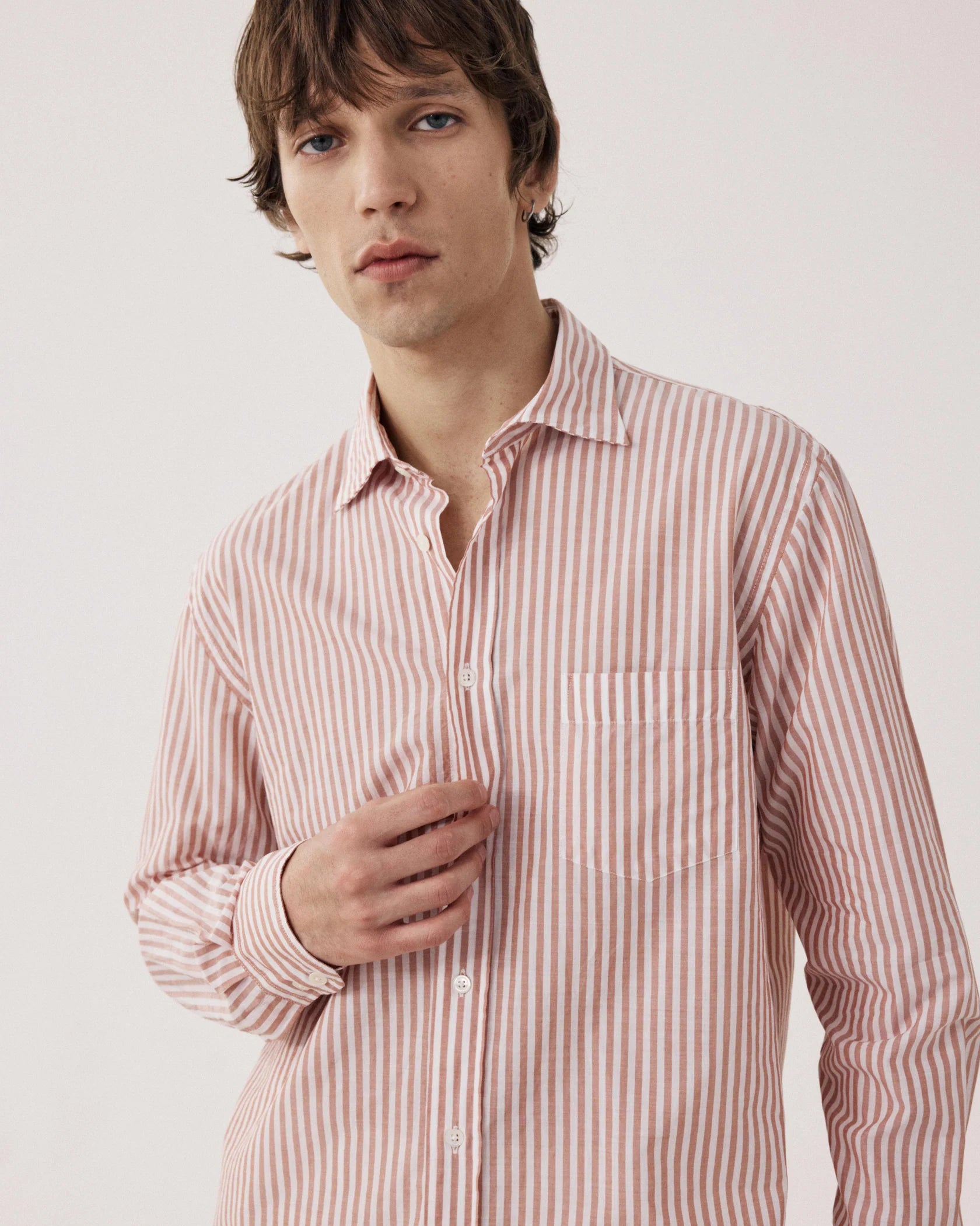 Paul Mussoletta Washed Striped Shirt